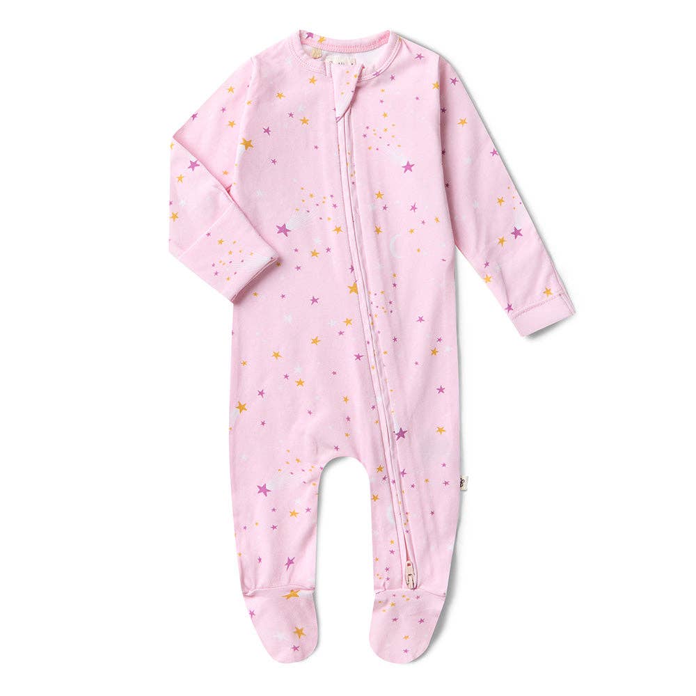Twinkle Organic Snuggle Sleepsuit Zip Footie: Size 1