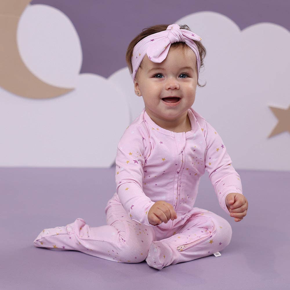 Twinkle Organic Snuggle Sleepsuit Zip Footie: Size 1