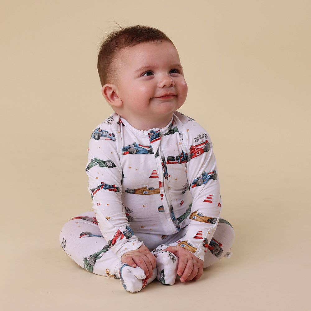 Little Racers Organic Snugglesuit Convertible Romper: 3-6 Months (00)