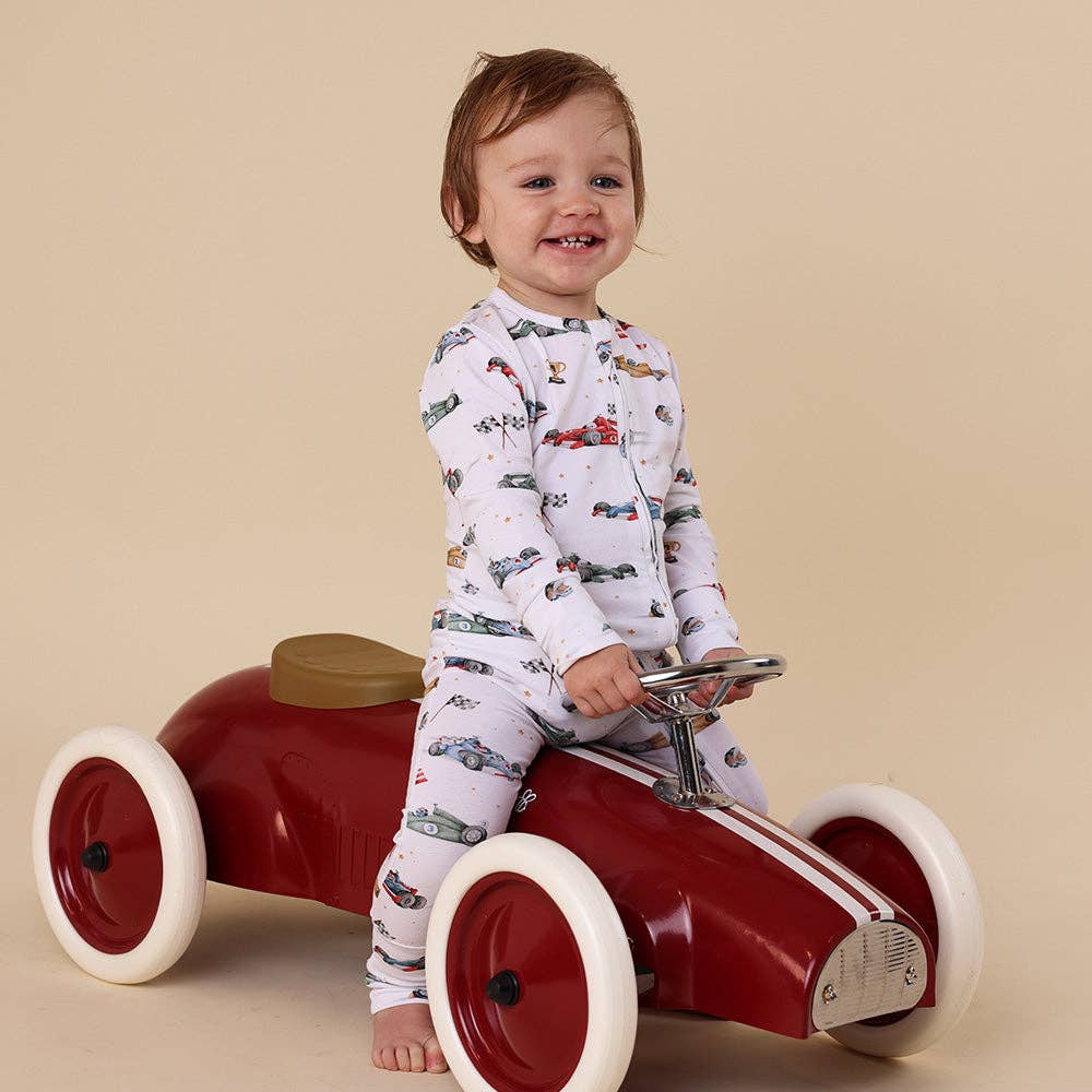 Little Racers Organic Snugglesuit Convertible Romper: 3-6 Months (00)