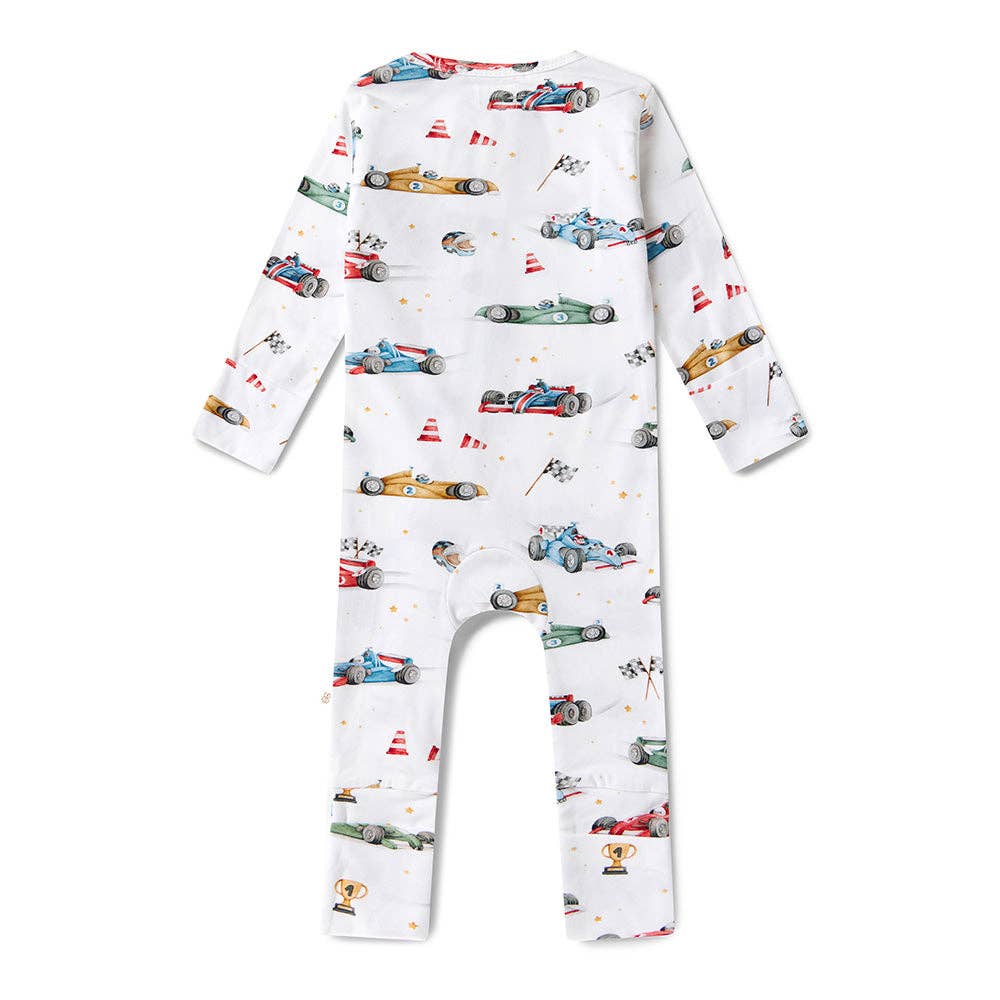 Little Racers Organic Snugglesuit Convertible Romper: 3-6 Months (00)
