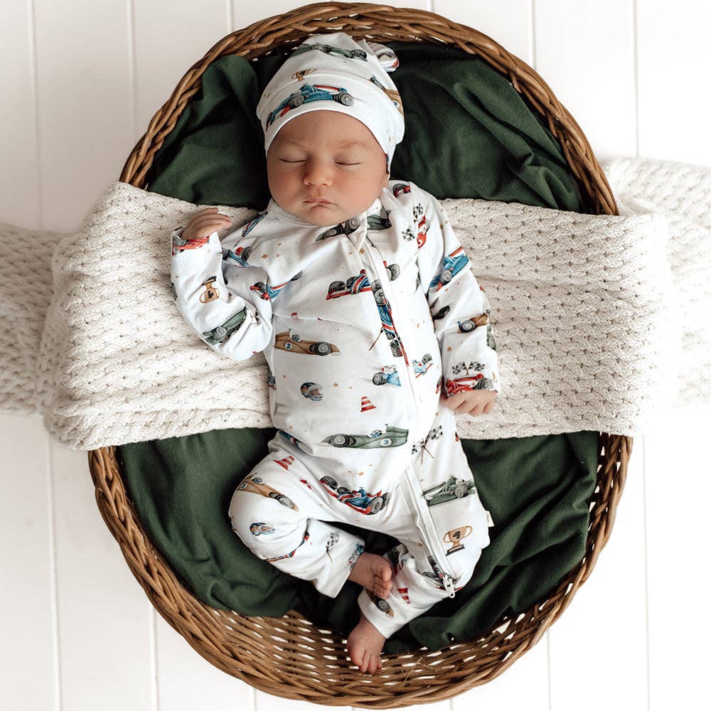 Little Racers Organic Snugglesuit Convertible Romper: 3-6 Months (00)