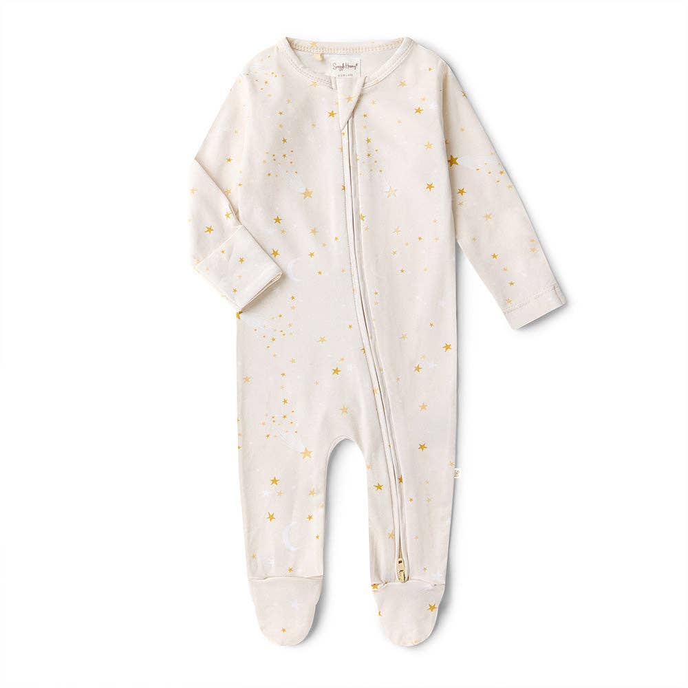 Stardust Organic Snuggle Sleepsuit Zip Footie: 6-12 Months (0)
