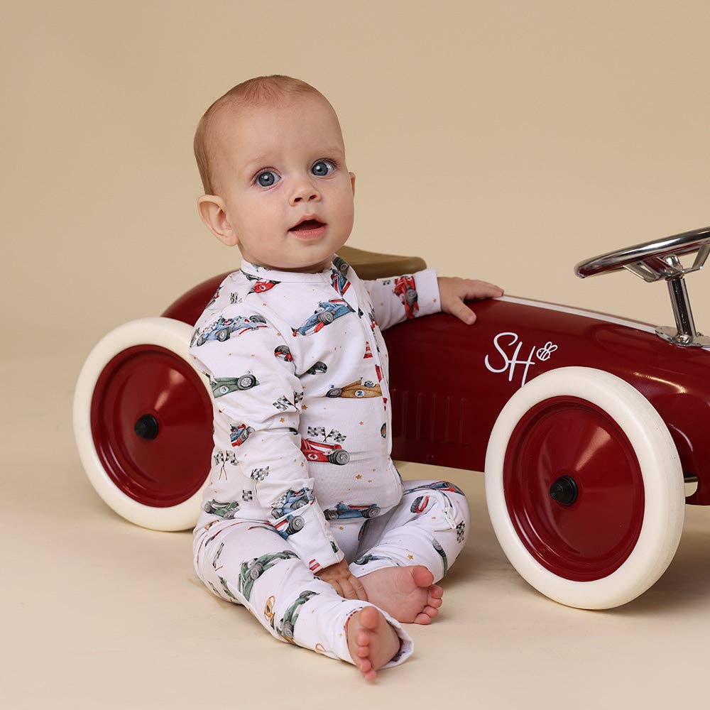 Little Racers Organic Snugglesuit Convertible Romper: 3-6 Months (00)