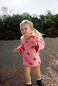 Lucky Stars Dress - Pink + Red