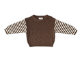 GROWN Organic Stripe Sleeve Knit Pull Over - Espresso