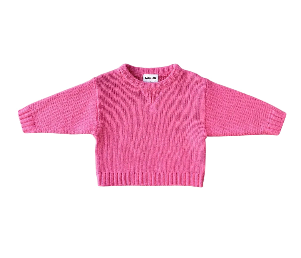 GROWN Merino Blend Knit Pull Over - Raspberry