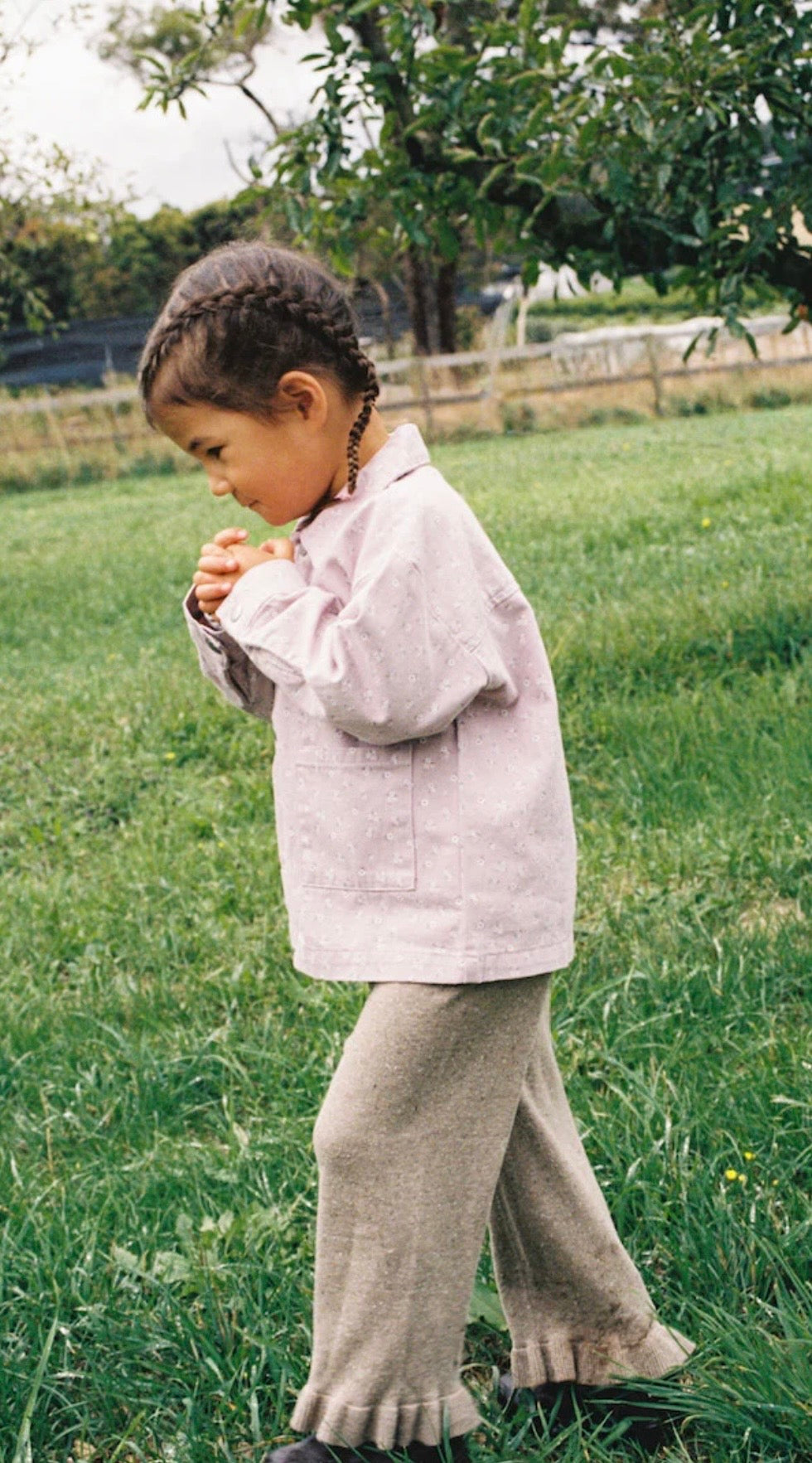 GROWN Organic Frill Knit Flares - Oatmilk