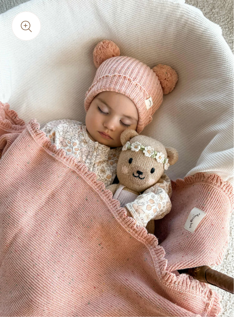 Heirloom Knit Blanket - Peach Sprinkles