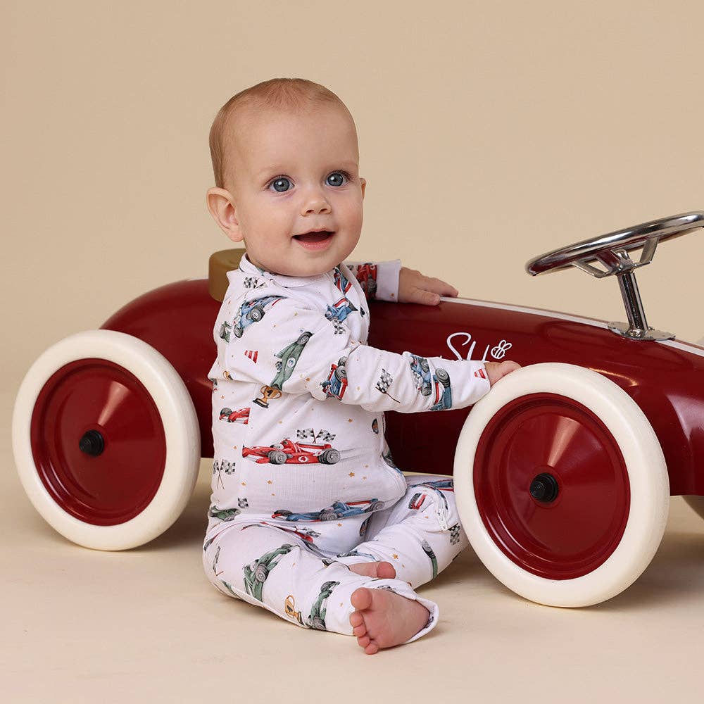 Little Racers Organic Snugglesuit Convertible Romper: Size 1