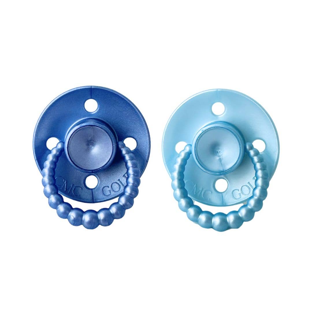 CMC 'Bubble' Dummies Pearl Deep Blue + Pearl Baby Blue: Size 2